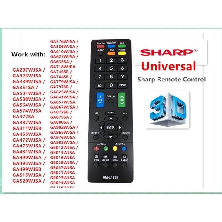 Sharp smart TV remote control (used with LCD, LED All models are Sharp
