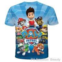 【LZ】❆✴❦  Paw patrol manga curta t-shirt para menino e bebê 3d impressão pata patrulha roupas infantis presente de aniversário