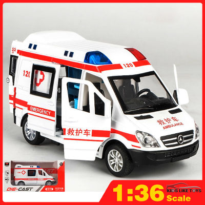 KLT 1:36 Ambulance Alloy Model Car for Kids Toys for Boys Toys for Kids Cars Toys