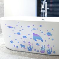 ⊙▼◄ Luminous wall stickers luminous sea animals bubble dazzle colour wall sticker background wall bath room decorates a wall stickers