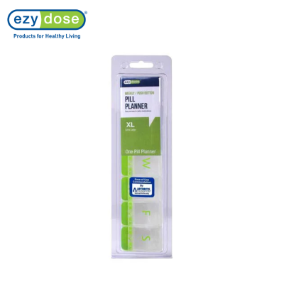 Ezy Dose ตลัดใส่วิตามิน Weekly Push Button Pill Planner, Extra Large 67571 (คละสี)