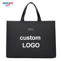 2022 New Portfolio Bag Men Fashion Simple Business Documents Handbag A4 Oxford Portable Office Bag Customizable Logo