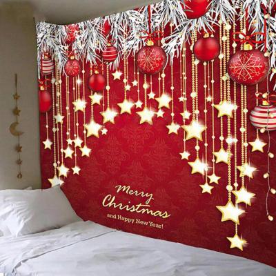 【cw】Christmas Tapestry Festive Decor Home Living Room Bedroom Background Garden Santa Claus Posters Large Fabric Wall Tapestry
