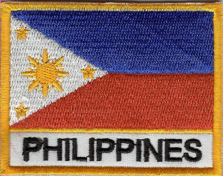 PHILIPPINE FLAGS EMBROIDERED PATCH (COLORED / SUBDUED / REVERSE / LONG ...