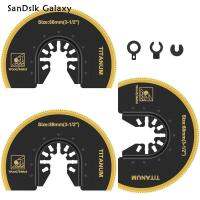 SanDslk Galaxy ใบเลื่อยขึ้นลงเคลือบรูปครึ่งวงกลมแบบสองโลหะไทเทเนียมใบเลื่อยแบบสั่น3ชิ้นพร้อมอะแดปเตอร์ปะเก็นใบมีดหลายใบมีดเคลือบไทเทเนียม