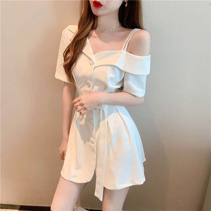 Off shoulder cheap suit dress