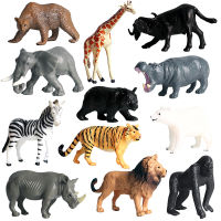 12pcs Model Toy Simulation Wild Animal Tiger Cognize Gift Collection Lifelike Mini Figures Children Educational Doll Kids