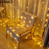 LITAKE ปลั๊ก EU พร้อมหาง3*2เมตรโคมไฟตกแต่งคริสต์มาสสายไฟม่านแบบแอลอีดี240