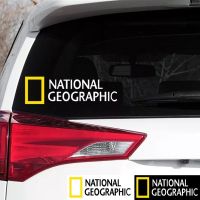 สติ๊กเกอร์ติดรถยนต์ สะท้อนแสง National Geographic [ขนาด 24 X 7 เซนติเมตร] สติกเกอร์ เนชั่นแนลจีโอกราฟิก แต่งรถ ติดกระจก ข้างรถ ท้ายรถ กันน้ำ ทนแดด