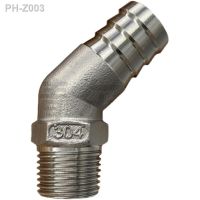 DN15 1/2 BSPT Male To 20mm Hose Barb Hosetail 45 Degree Elbow Connector Coupler 304 Stainless Steel Pipe Fitting Connector