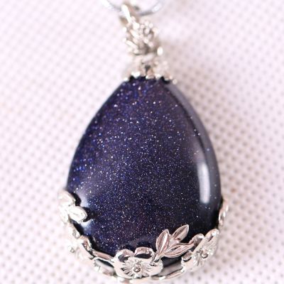 【cw】 Jewelry Stone 27x36MM Drop Bead Sandstone Pendant for Necklace 1Pcs K325 ！