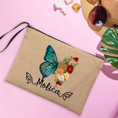 【CC】 Custom Name Makeup Personalised  Clutch Women  39;s Beach Sunglasses Storage Pouches Gifts