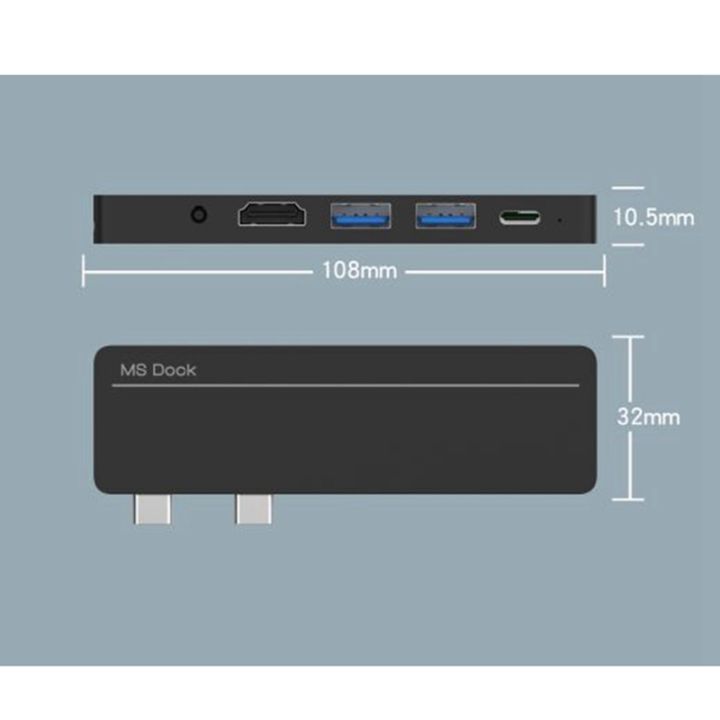 type-c-adapter-hub-dock-for-surface-pro-x-pro8-usb-docking-station-compatible-data-transmission-pd-fast