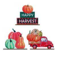 Pumpkin Decor Pumpkin Car Sign Wooden Ornament Fall Signs for Table Offices Shelf Cafe Desk Bookcase Thanksgiving Home Decor cute