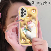 Chenyyka เคสปลอกสำหรับ Samsung กาแลคซี A04s A13 5G ลายการ์ตูนถือ3D ดีไซน์ใหม่เป็ดขอบนุ่มกันกระแทกแบบใสเคสมือถือเคสโปร่งใสลายกล้องถ่ายรูปเรียบง่ายอ่อนโยนป้องกัน