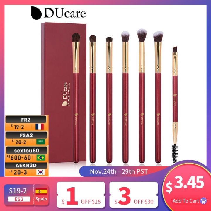 Eye Makeup Brushes Eyeshadow Brush Set - 7pcs Soft Synthetic Brush Kit -  For Blending Eyeshadow, Eyeliner, Crease, Eyebrow - Long Lasting, Apply