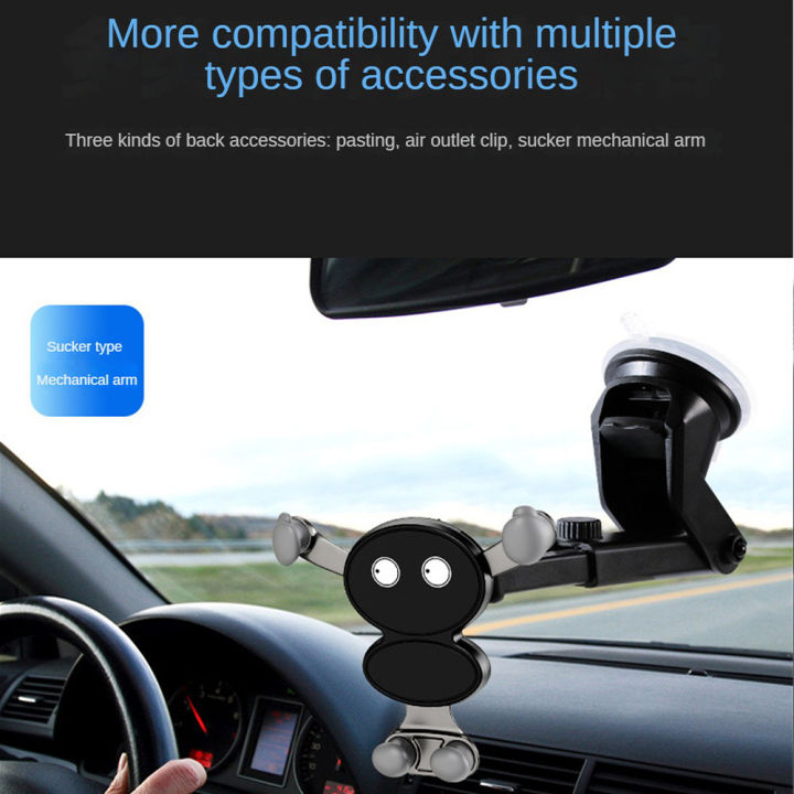 motome-ตัวยึดช่องลมในรถที่ยึดโทรศัพท์แบบกราวิตี้รูปการ์ตูน-ใหม่ขายึดโทรศัพท์มือถือ360รถหมุน