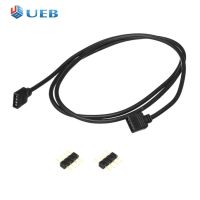 4Pin RGB LED Extension Cable RGB 5050 3528 LED Strip Light Connector สีดำ