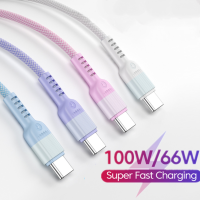 ชาร์จไฟรวดเร็วชาร์จ USB ชนิด C 100W/66W สีสันสดใส USB ดาต้าซัมซุงฮัวเหว่ยเสี่ยวหมี่ C สายชาร์จสำหรับ POCO Type C