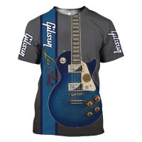 Guitar Print Mens T-shirt Musical Instrument Pattern Summer Casual Fashion Oversized Mens Short Sleeve O-Neck Tops Clothing