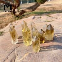 High Quality Brazilian Natural Citrine Crystal Tower Yellow Quartz Point Wand Reiki Healing Stone Ore Specimen Crafts Home Decor