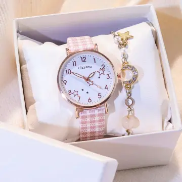Đồng Hồ Đeo Tay Thạch Anh Mặt Số Ả Rập Mặt Tròn Hình Hoa Kim Cương Giả Cho  Nữ - MixASale
