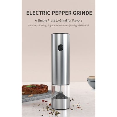 Electric Pepper Grinder Stainless Steel Automatic Spice Grinder Small Pulverizer Grinder Portable Grinder Kitchen Cooking Tool