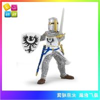 ? Genuine and exquisite model PAPO white knight medieval warrior simulation castle figure animal model childrens cognitive toys 39946