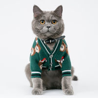 Pet Cat Sweater Autumn Winter Dogs Knitting Costumes Clothes Cute Christmas Puppy Kitten Cotton Knitted Shirt Cats Outfit