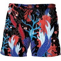 Shorts Mens sea plants Shorts 3D Printed Summer Beach Shorts Fashion Casual 2023 New Ladies Quick-drying Swimsuit Outer Shorts