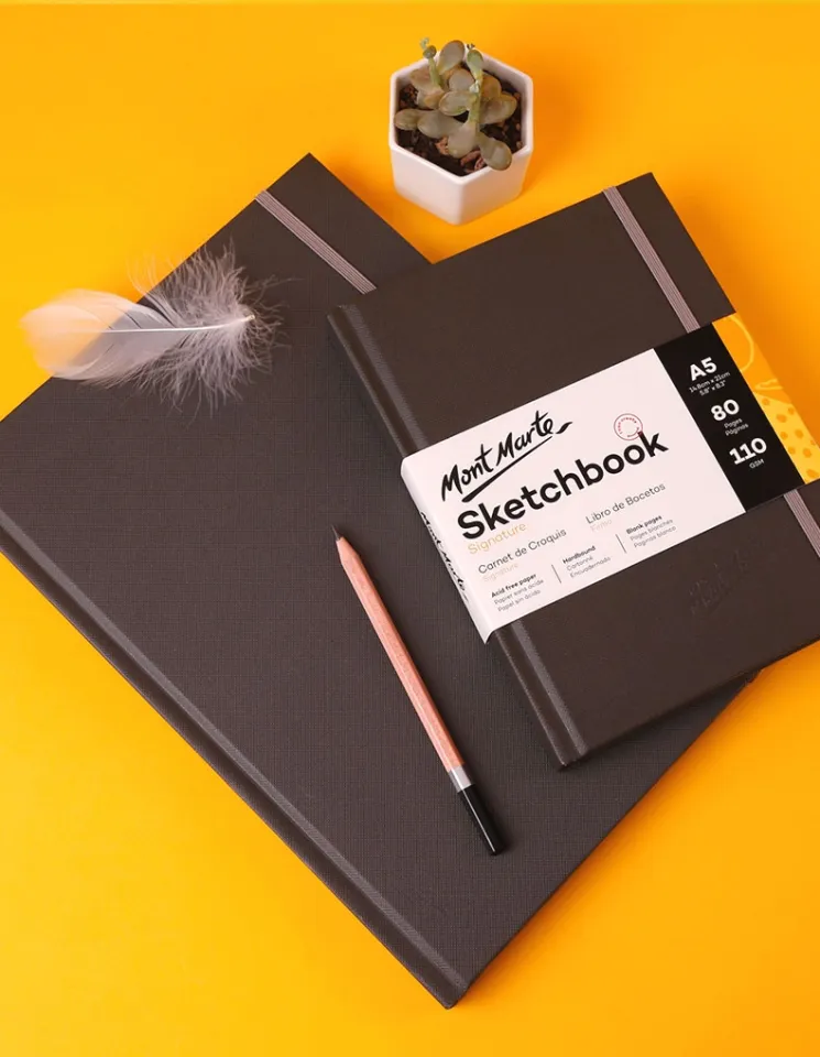 Sketch Book A5 Hard Cover 110gsm 80 Sheets Plain Notebook Blank