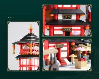 Chinatown City Street View Architecture China Watchtower Arrow Tower Building Block Streetscape Model Brick Figures Assemble Toy