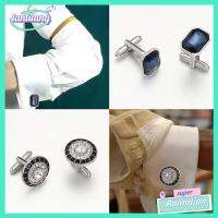 TANTUANG Super Shinny Gift คริสตัล สีขาว เสื้อเชิ้ต Cuff Links Novelty Luxury สีน้ำเงิน Cufflinks for Mens