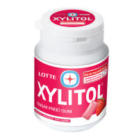 ( X 4 ) LOTTE - หมากฝรั่งลอตเต้ไซลิทอล กลิ่นสตรอเบอร์รี่มินท์ 58กรัม ส่งฟรี! Lotte - Xylitol Sugar Free Gum, Strawberry Mint 58g. Free Shipping!
