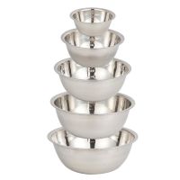 ETX5Pcs Large Stainless Steel Bowl With Scale Mixing Bowl Basin Kitchen Camping BBQ 14cm-24cm Whisking Salad Bowls Set