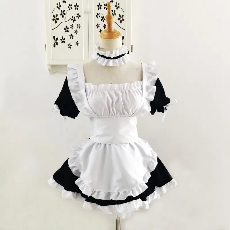 Anime Yosuga No Sora Kasugano Sora Maid Outfit Cosplay Costumes Women Sexy  Apron Dress Meidofuku Lolita 