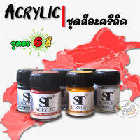 ชุดสี อะครีลิค ACRYLIC  15ml. (6สี+กระเป๋า)