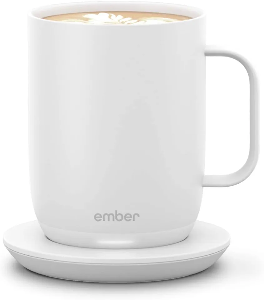 Ember Temperature Control Smart Mug 2, 14 oz, White, 80 min. Battery Life -  App Controlled Heated Coffee Mug - Improved Design