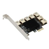 PCIe Converter PCI สำหรับ Express Multipier ไรเซอร์การ์ด PCI 1ถึง7ช่อง16X ภายนอก USB การ์ดอะแดปเตอร์3.0สำหรับ Bitcoin Min