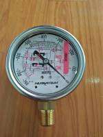 VACUUM GAUGE STL NUOVA FIMA ขนาด 2.5" เกลียวทองเหลือง 1/4" เกจน้ำมัน RANGE : 0 ถึง -760 mmHg **ออกใบกำกับภาษีได้**