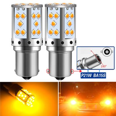 2x1156 BA15S Canbus Error Free P21W PY21W Lamp Led Bulbs T20 Car Reverse Light For VW Passat B5 B5.5 B6 B7 B8 Golf 4 Orange