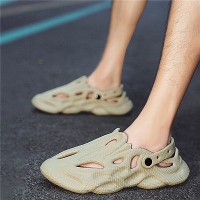 【CC】◘  Fashion Man Slippers Outdoor Thick Platform Sandal Non-Slip Soft Woman EVA Shoes Flat