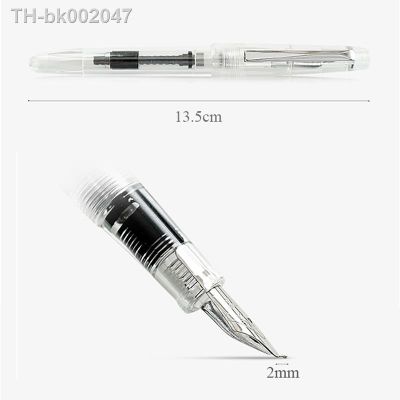 ✁ Cute Transparent Fountain Pen 0.5mm Calligraphy Pen Curved Nib Pen for Writing Office School Supplies Student Gift Stationery