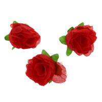 100 x Artificial Flower Head Roses Deco Rosettes DIY Wedding party Baptism RED