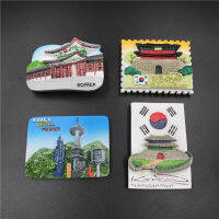 Korea world tourism memorial collection 3d refrigerator paste resin refrigerator creative magnetic Seoul architectural relief