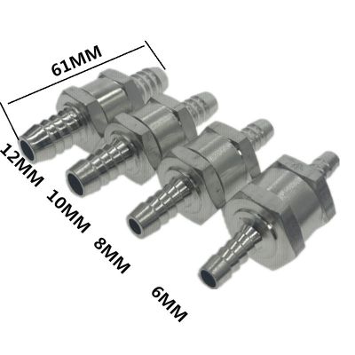 ❉✘✣ One Way 6/8/10/ 12mm 4 Size Valves Aluminium Alloy Fuel Non Return Check Valve One Way Fit Carburettor
