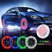 2Pcs Car Wheel Caps Solar Led Valve Cap Flashing Lights For Tire Hub Lights Bicycle Deco LED Closed Tire Valve Car Decoration Wheel Covers