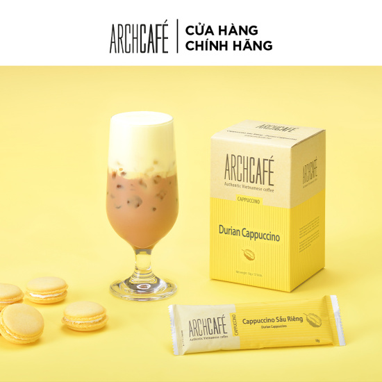 Combo 2 cà phê cappuccino sầu riêng - cafe hoà tan archcafé hộp 12 gói x - ảnh sản phẩm 4