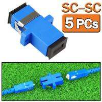 อะแดปเตอร์ หัวต่อตรง ชนิด SC-SC (สีฟ้า) จำนวน 5 หัว (5PCs Fiber Optic Connector Adapter SC / UPC SM Flange Singlemode Simplex SC-SC Coupler )