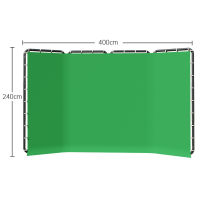 【Hot sales】4x2.4 M ผนังพื้นหลังหน้าจอสีเขียวพับกรอบพื้นหลังการถ่ายภาพสดสีเขียวหน้าจอพื้นหลัง Cutout